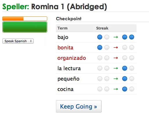 Checkpoint screen prototype with before and after dots